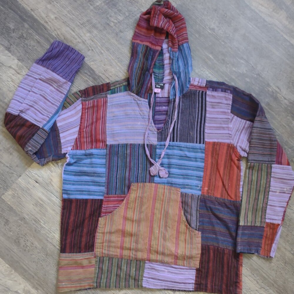 Patchwork Batik Boho Long Sleeve Cotton Pullover … - image 4